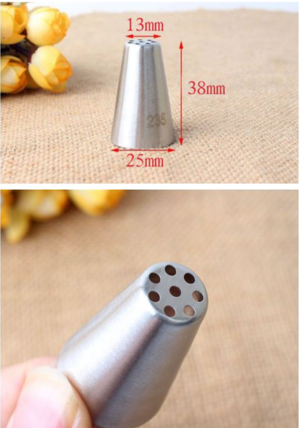 Grass hair fur piping tip mont blanc decorating nozzle multi opening tip 233, 234, 235