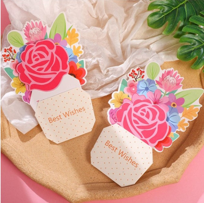 Flower Bouquet greeting card Best wishes get well card