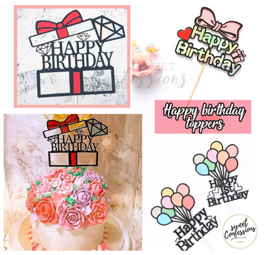 Happy birthday topper Large baby first birthday kids present birthday decoration cake gift toppers 100 days celebration