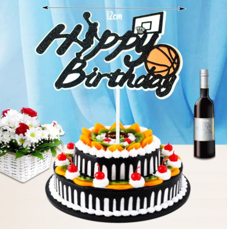 Basketball cake toppers birthday cake topper for basket ball player sports slam dunk cupcake decorating