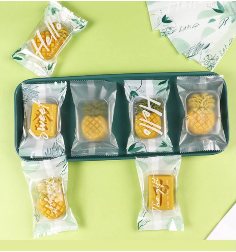 🇸🇬 30 / 100pcs heat sealer bag cookie bag pineapple tart tray wrapper packaging bags heat sealed type sweet confessions