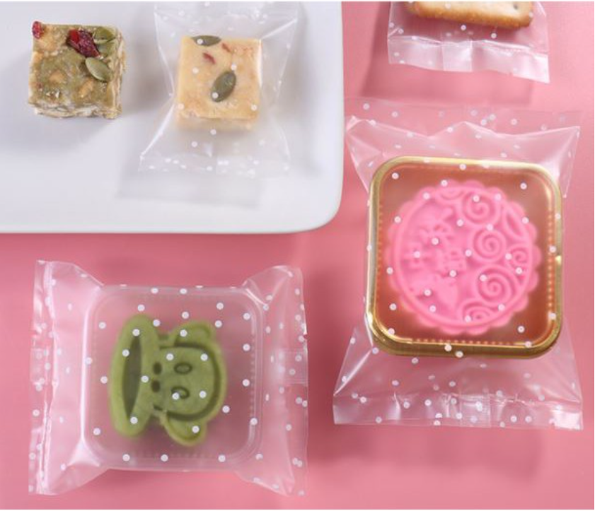 🔥 100pcs heat sealer cookie bag nougat wrapper sealing bag clear matte biscuit macaron mooncake heat seal packaging