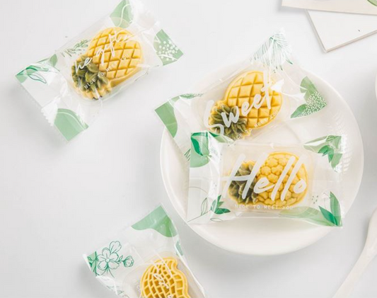 🇸🇬 30 / 100pcs heat sealer bag cookie bag pineapple tart tray wrapper packaging bags heat sealed type sweet confessions