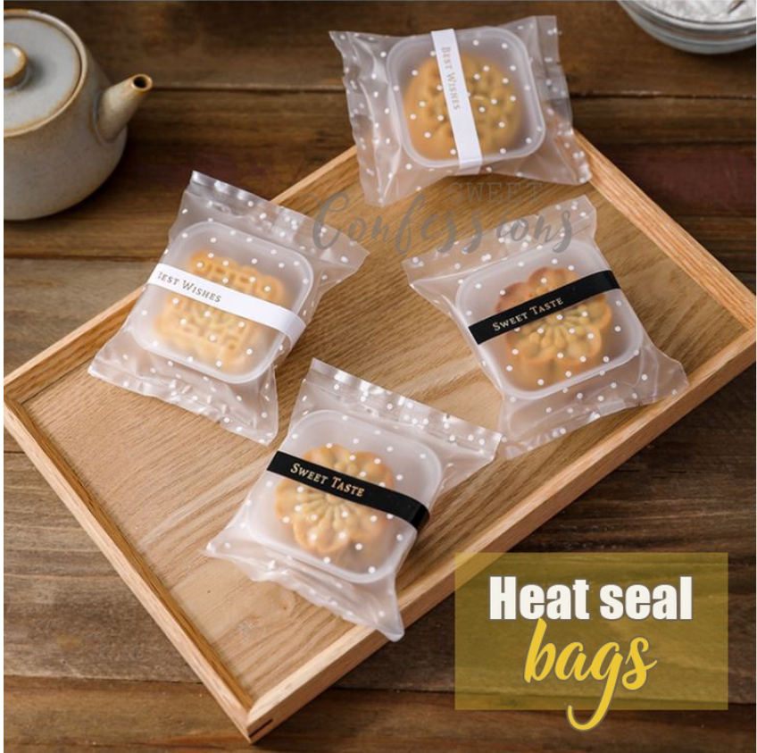 🔥 100pcs heat sealer cookie bag nougat wrapper sealing bag clear matte biscuit macaron mooncake heat seal packaging