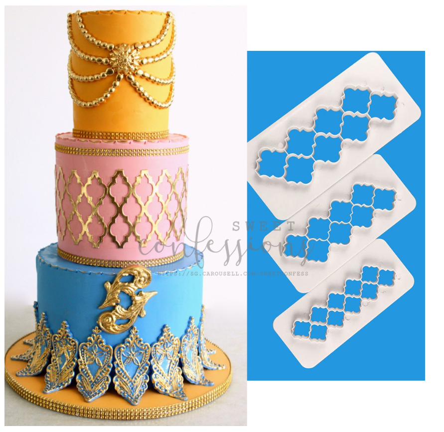 3pcs honeycomb cutter moroccon round scales hexagon triangle rectangle oval square jig saw jigsaw scale arabian