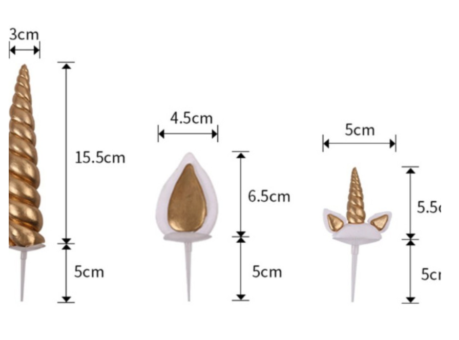 Horn topper READY-made Unicorn cake topper & cupcake toppers fake unicorn horn & ears