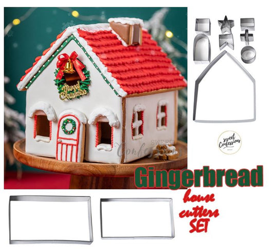 3D gingerbread house cookie cutters set christmas decorating