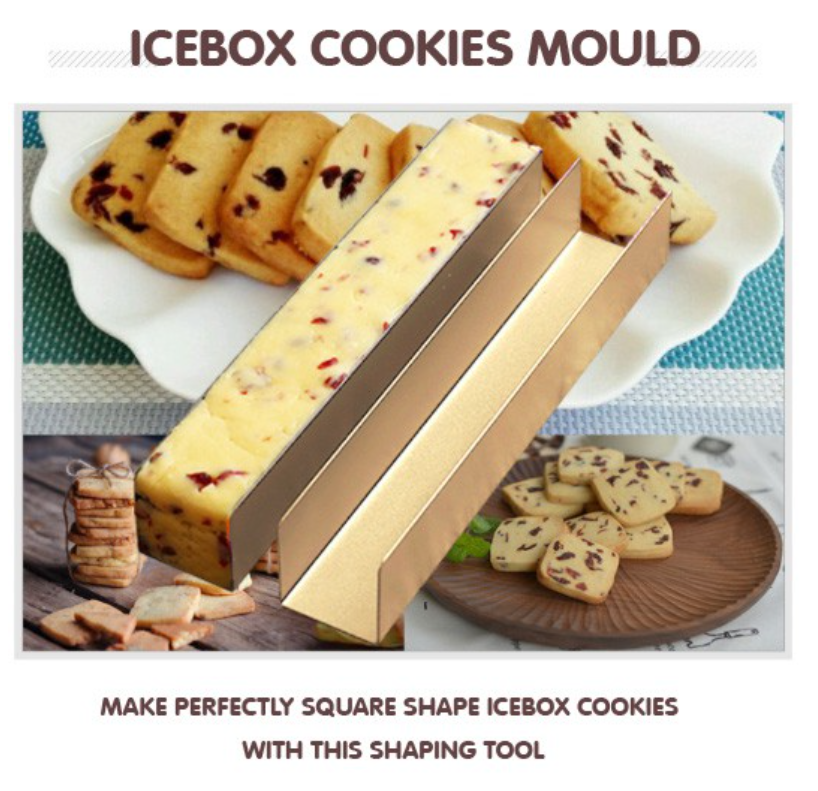 Icebox cookies mould checkerboard biscuit shaper tool square cookies shaping mold U shape metallic tray