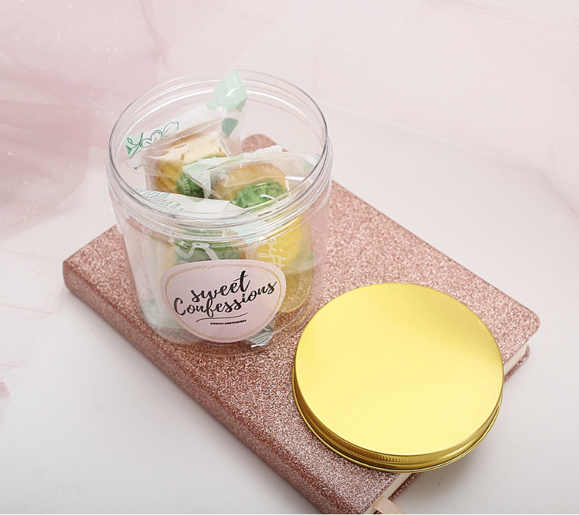 š„Cookie jar biscuit tin round food storage plastic container transparent grain nut storage cookies bottle can