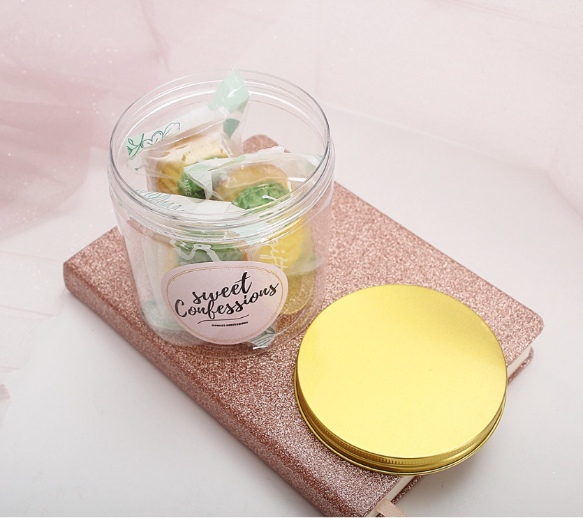 🔥Cookie jar biscuit tin round food storage plastic container transparent grain nut storage cookies bottle can