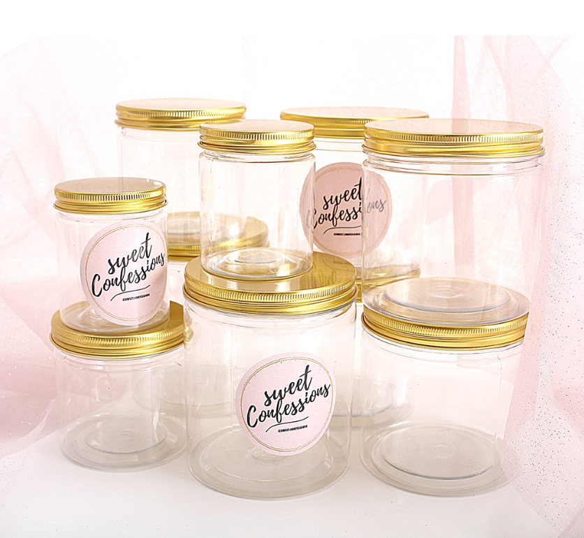 š„Cookie jar biscuit tin round food storage plastic container transparent grain nut storage cookies bottle can
