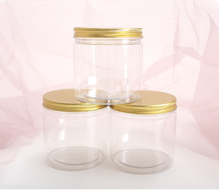 š„Cookie jar biscuit tin round food storage plastic container transparent grain nut storage cookies bottle can