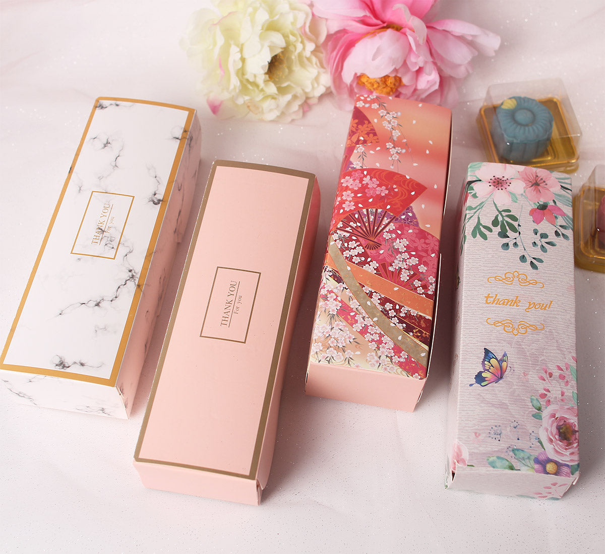 Mooncake box jelly sweets box Floral bouquet box 3 cavity mooncake box gift packaging cake box thank you