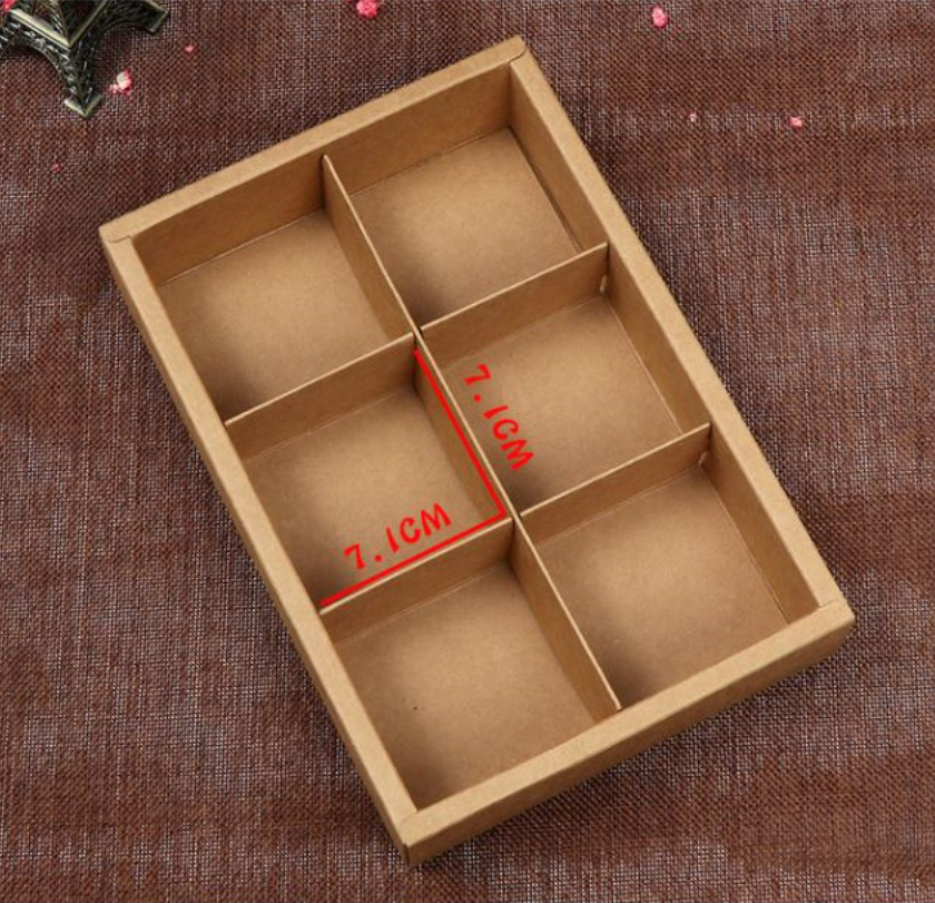🇸🇬🇸🇬 Kraft box Food tray takeaway box 2 / 4 / 6 / 8 cavity brownie box kraft brown cake packaging box 80g 2 cavity mooncake boxes