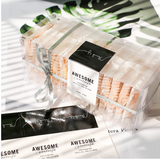 10pcs Clear Long Box Rectangle Packaging cookie box Macaron Box