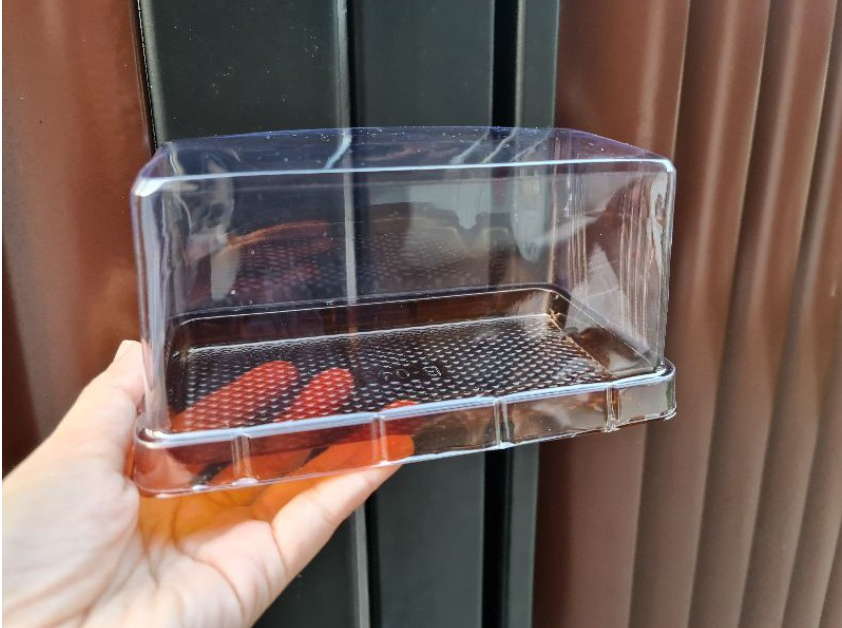 10pcs rectangle long loaf box swiss roll tray 6 inch cake box plastic packaging box clear transparent packing tray