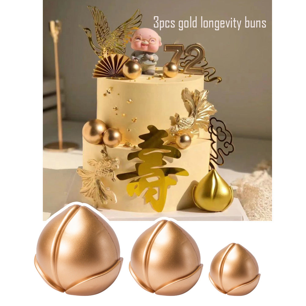 Longevity noodle cake topper elderly grandfather birthday cake grandmother 祝寿蛋糕 decoration