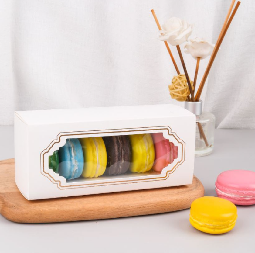 🇸🇬10 / 50pcs Macaron box gift packaging boxes for 5 macarons paper box