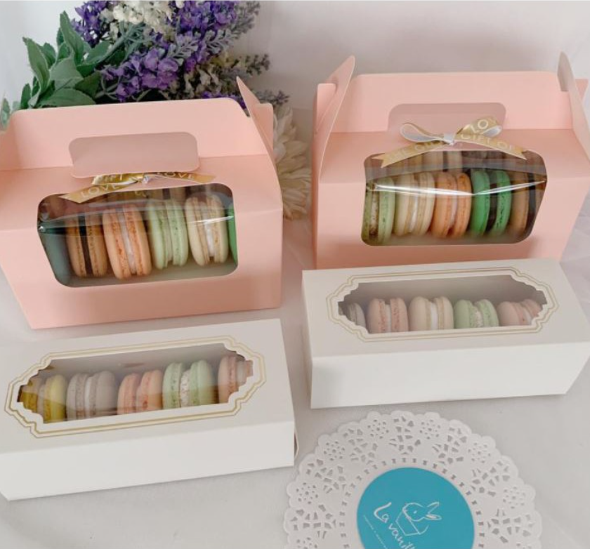 🇸🇬10 / 50pcs Macaron box gift packaging boxes for 5 macarons paper box