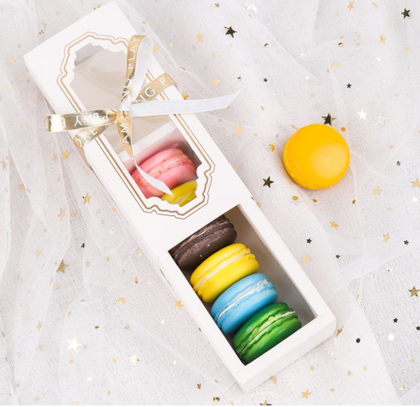 🇸🇬10 / 50pcs Macaron box gift packaging boxes for 5 macarons paper box