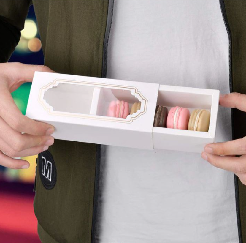 🇸🇬10 / 50pcs Macaron box gift packaging boxes for 5 macarons paper box