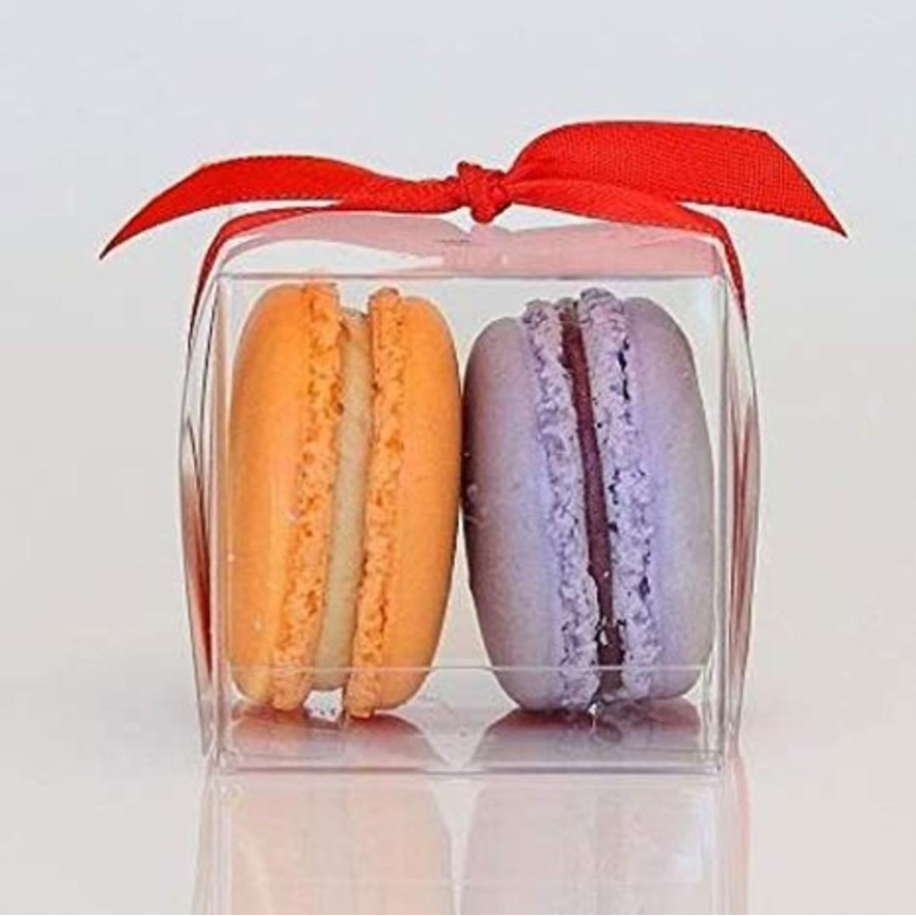 🔥 10pcs macaron box transparent clear gift box macaroon for 1 macaron 2 macaron 3 macaron single double triple macarons