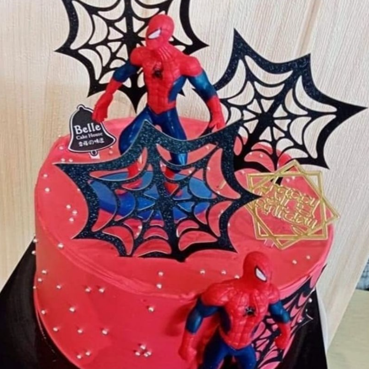 7pcs Spiderman marvel avengers figures for decorating kids birthday cake topper spider black web topper