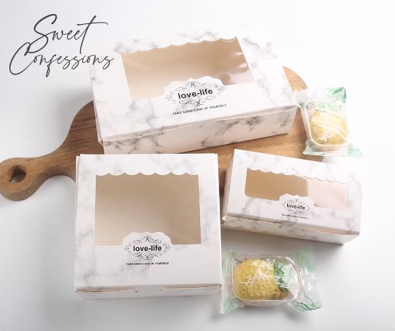 Mooncake box / Cake box/ cupcake/ Brownie / cream puff packaging box cake pastry packing box
