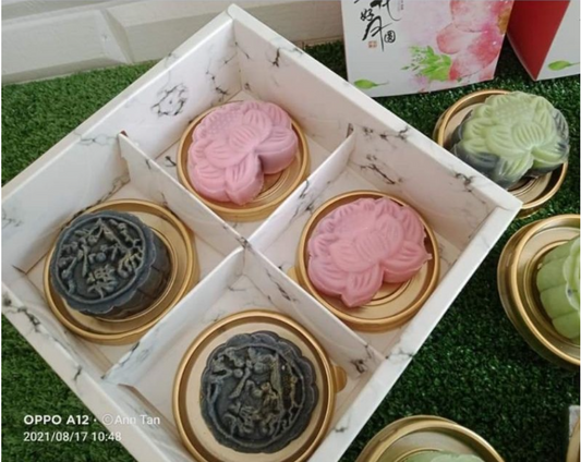 Marble mooncake box tart box 4 cavity 6 cavity pastry cake dessert brownie gift packaging box