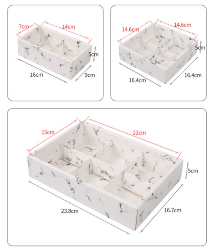 Marble mooncake box tart box 4 cavity 6 cavity pastry cake dessert brownie gift packaging box