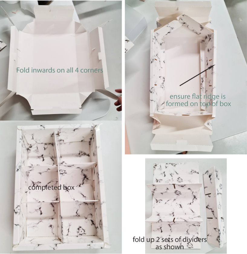 Marble mooncake box tart box 4 cavity 6 cavity pastry cake dessert brownie gift packaging box