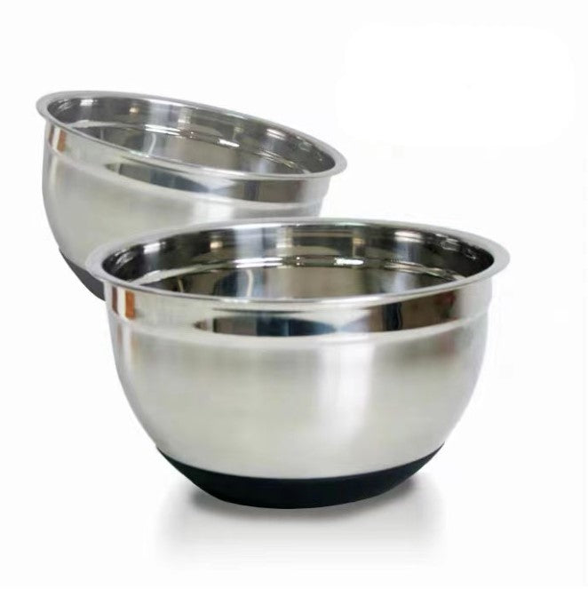 Anti-slip mixing bowl large salad basin stainless steel baking prepping kitchen food preparation whisking container