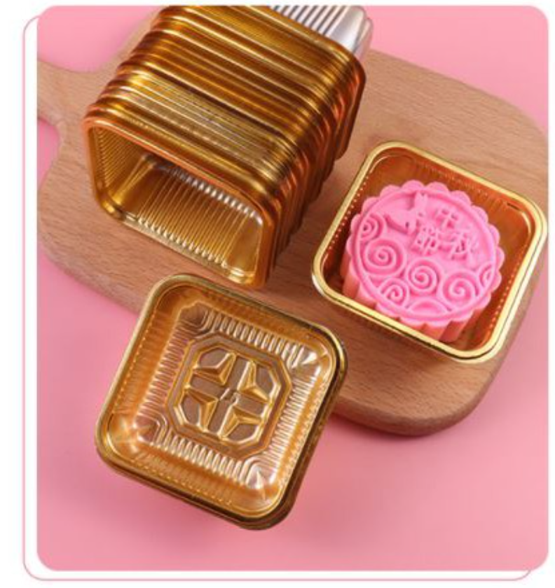 100pcs mooncake tray dessert pastry packaging box heat sealer tray gold trays