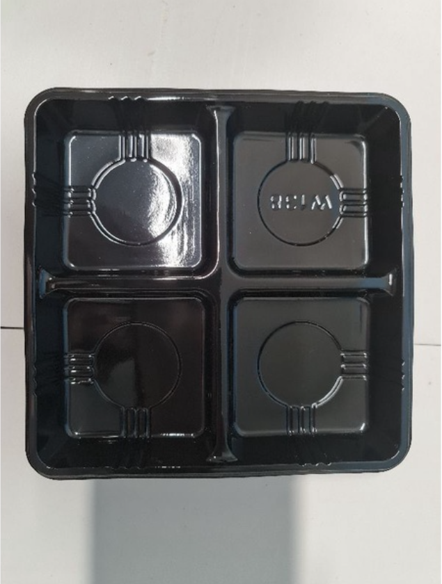 🇸🇬(10pcs) mini tart tray mooncake box cake brownie box disposable food tray 4 compartment packaging box fruit tart box