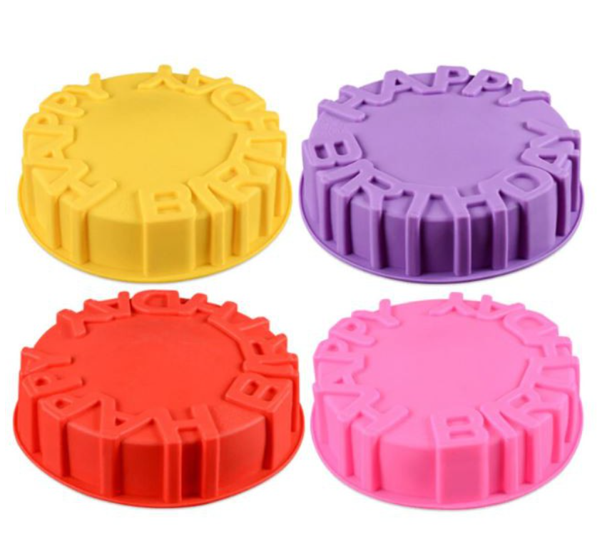 8 inch Happy birthday mould for jelly or mousse cake agar agar pudding cake silicon mold