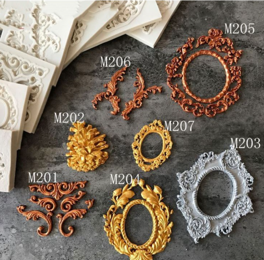 Vintage antique frame baroque silicone mould Victorian mirror silicon mold gothic frames filigree mould
