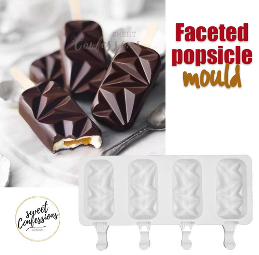 🇸🇬🇸🇬Faceted shock cakesicle popsicle mould 4 cavity geometric ice cream pop mold