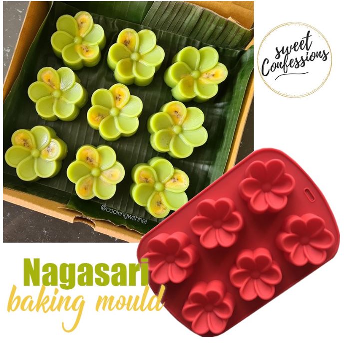 6 cavity Nagasari Rose floral Silicone Mould for agar agar jelly silicone kueh mold