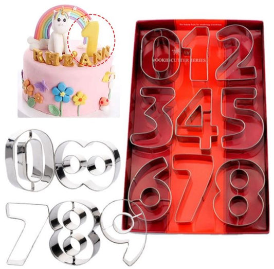 Large number cutter set numeric stainless steel cookie cutter set numbers fondant cutting tool