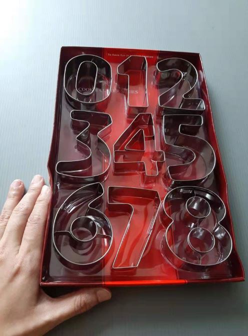 Large number cutter set numeric stainless steel cookie cutter set numbers fondant cutting tool