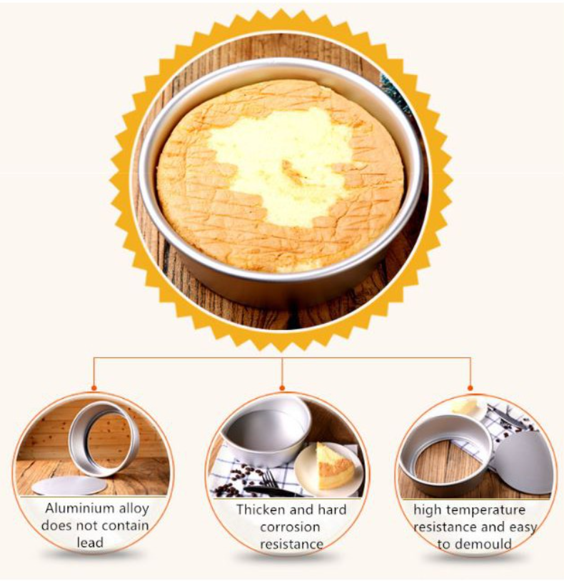 6 / 8 / 10 inch Aluminium Cake Pan Removable bottom cake mould baking tray 4 inch 6 inch 7 inch 8 inch r