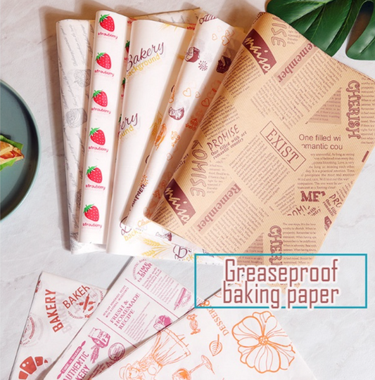 20 sheets greaseproof baking paper parchment sheets non-stick oil absorbent paper