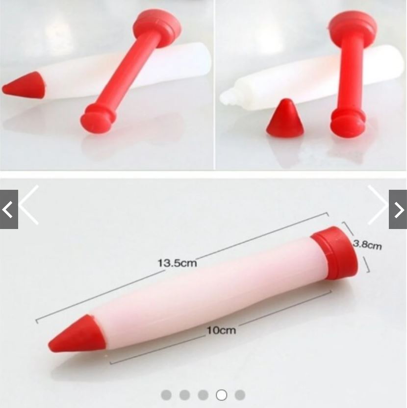 4 design nozzles - Chocolate food decorating writing nozzle pen