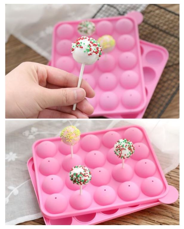 20pc cake pop mould ball mould dome mold truffle ball mould for making cake pops (free 20 sticks)