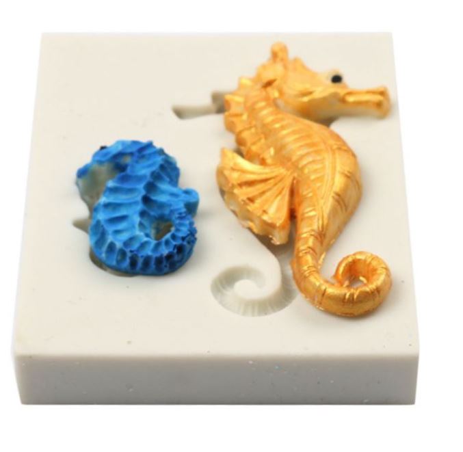 Seahorse silicone mould for ocean aquatic mermaid theme cake decorating mold