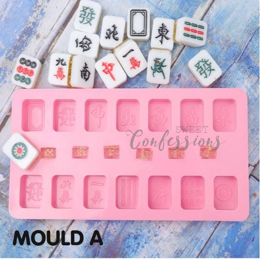 Mahjong silicone mould for chocolate cake decorating jelly art mold