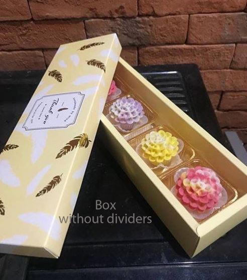 Macaron box 8 cavity 50g 80g mooncake box gold yellow feather mooncake gift box dessert pa1ckaging box