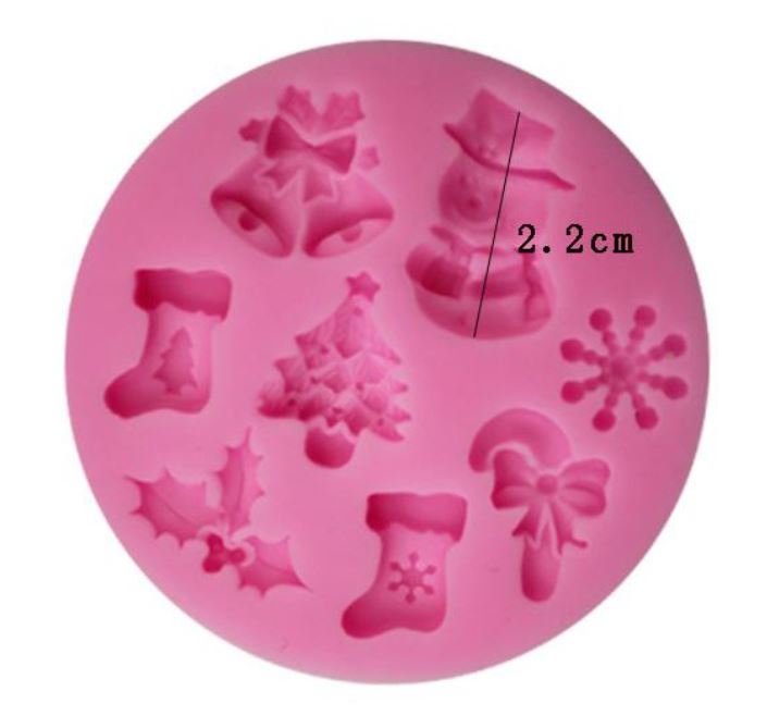 Snowman christmas tree bell snowflake silicone mould for cake decorating and xmas decor mold
