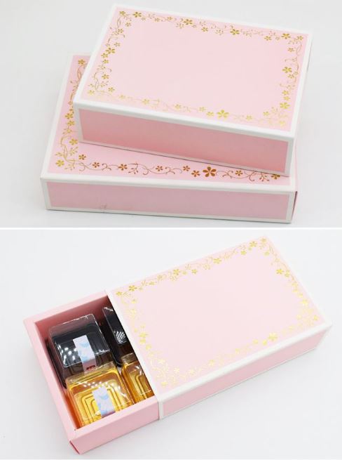 Gift packaging box - 50g / 80g Cake pastry tart pink mooncake boxes for mid autumn festival