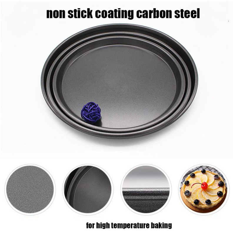 6-14 inch Pizza pan / shallow cake pan bread bun baking tray metallic baking mould